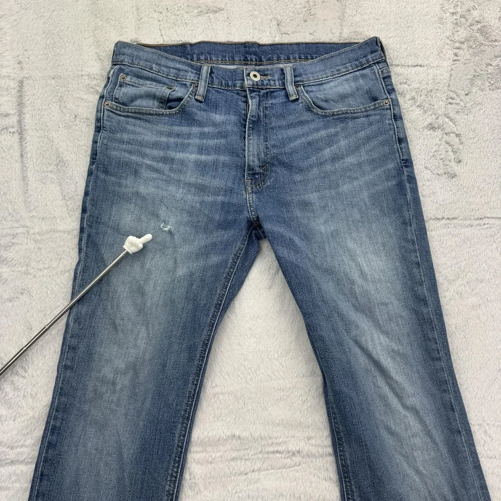 Levis 541 Jeans Mens 32x30 Blue Athletic Fit Denim Pants Distressed Wear Patch